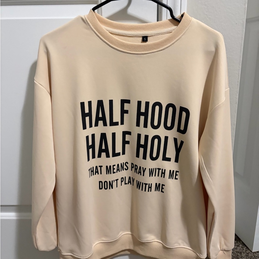 Beige Graphic Sweatshirt